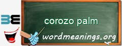 WordMeaning blackboard for corozo palm